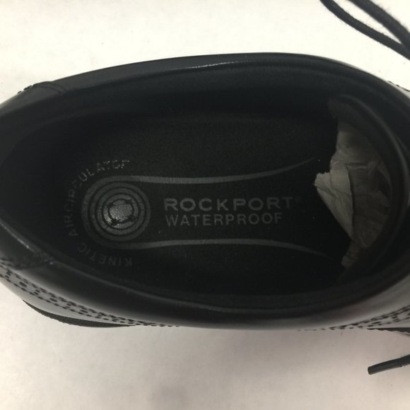 Rockport Hydro Shield Waterproof Men Shoes Black Wingtip Oxfords Leather Size 11 - Picture 2 of 14